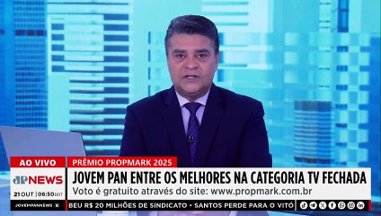 Jovem Pan News disputa prêmio de melhor TV fechada no Propmark 2025