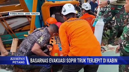 Dramatis! Evakuasi Sopir Terjepit Dalam Truk di Kecelakaan Tunggal Purbalingga | KOMPAS PETANG