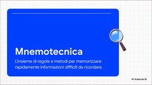 Tecniche di Memorizzazione. Una prospettiva generale