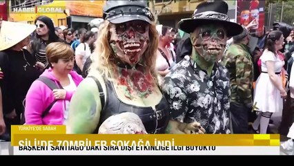 Şili'de geleneksel "zombi" yürüyüşü: Katılımcılar kostümleriyle yaratıcılıklarını ortaya koydu