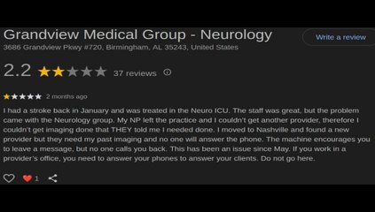 Many Neurologists At Birmingham's Grandview Suddenly Quit? Staff Won't Return Or Answer Calls
