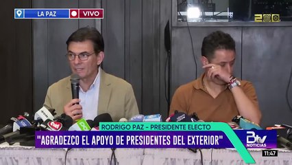Conferencia de prensa - Rodrigo Paz y Edmand Lara - Bolivia