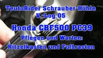 Honda CBF500 PC39 Pflegen und Warten: Ritzel-Kasten und Fußrasten Pflegen V.-Log 05