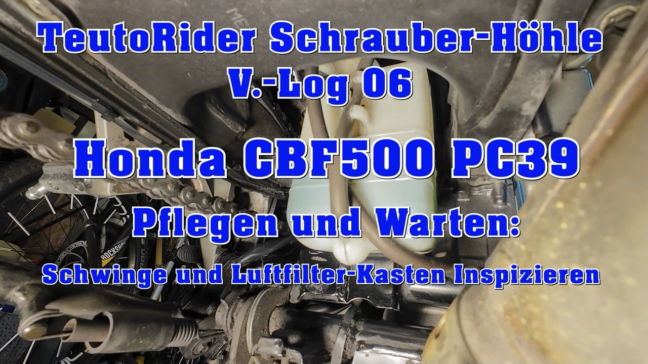 Honda CBF500 PC39 Pflegen und Warten: Schwinge und Luftfilter-Kasten V.-Log 06