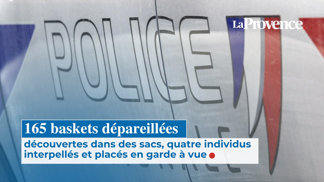 165 baskets dépareillées  découvertes dans des sacs,  quatre individus interpellés  et placés en garde à vue