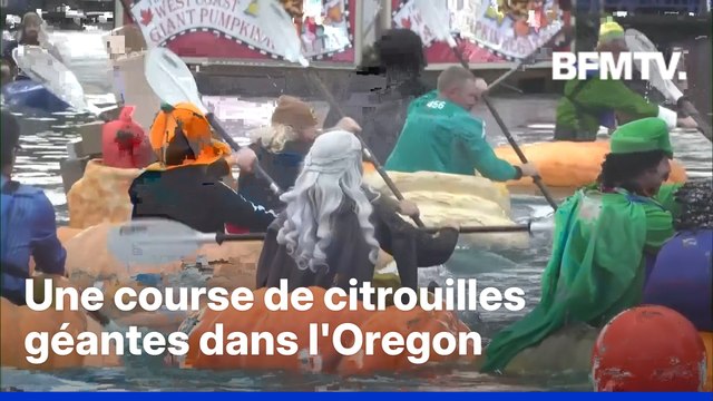 Dans l'Oregon, des milliers de spectateurs réuni pour la traditionnelle course de citrouilles géantes