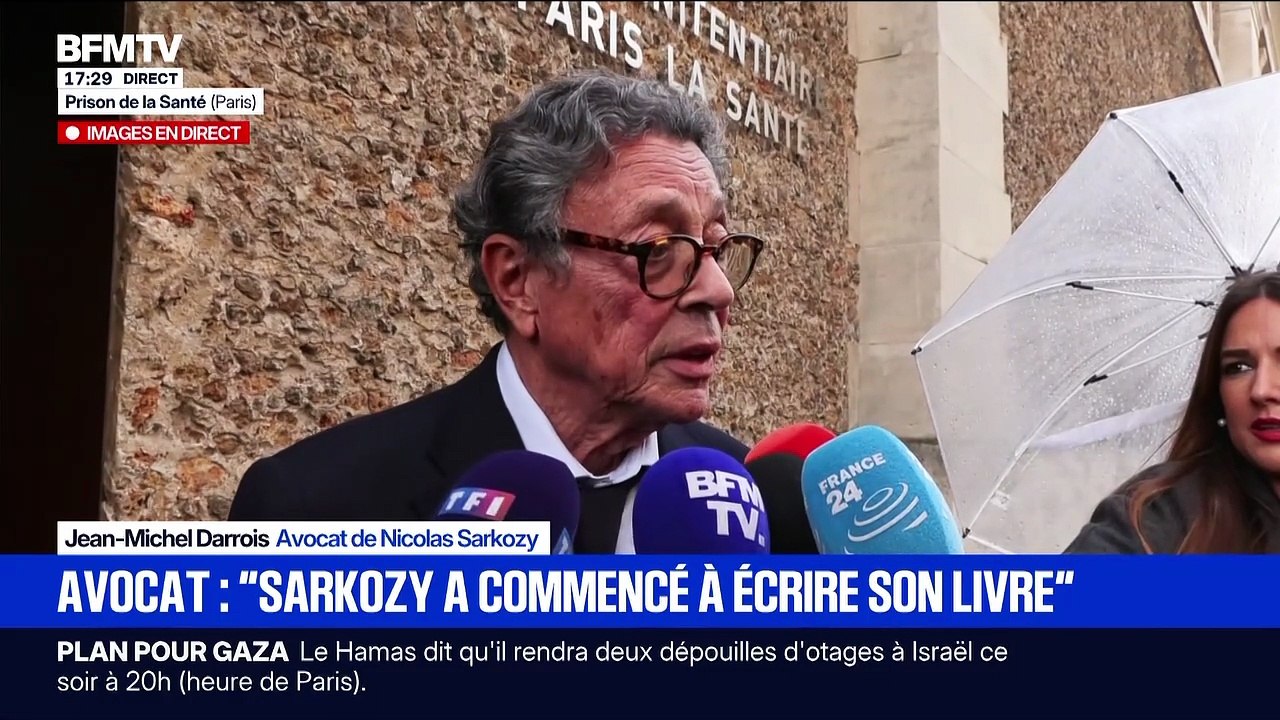 Nicolas Sarkozy, accompagné de sa femme Carla Bruni, sort de son domicile pour être incarcéré à la prison de La Santé à Paris. © Shana Abitbol/BestimageBMFTV, l'avocat de Nicolas Sarkozy s'exprime