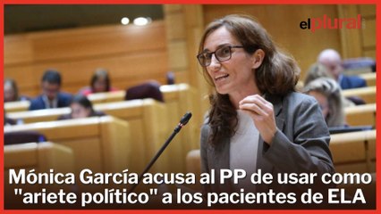 Mónica García señala al PP por usar como "ariete político" a los pacientes de ELA