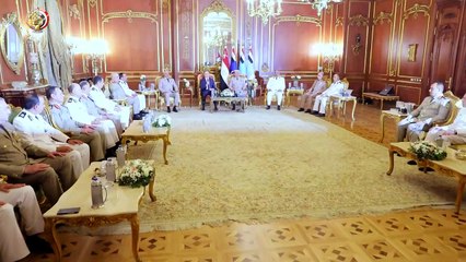 الفريق أول عبدالمجيد صقر يستقبل وزير الداخلية ووفد من قيادات الشرطة للتهنئة بمناسبة انتصارات أكتوبر