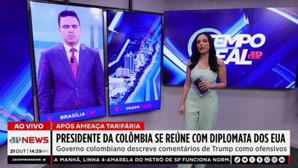 Presidente da Colômbia se reúne com encarregado dos EUA após ameaça de tarifas | TEMPO REAL