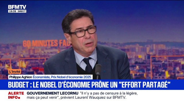Pour le prix Nobel d'économie 2025 Philippe Aghion, 'il faudra travailler davantage