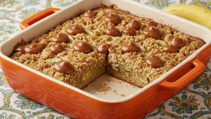 Cuca de banana com doce de leite - ED