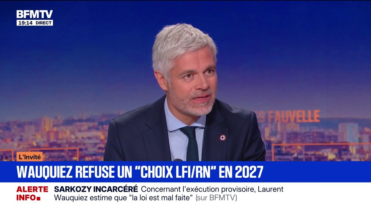 Laurent Wauquiez, président du groupe (Droite républicaine), déclare "que ce n'est pas parce que son parti n'a pas censuré le gouvernement qu'ils vont voter le budget [2026] tel qu'il est"