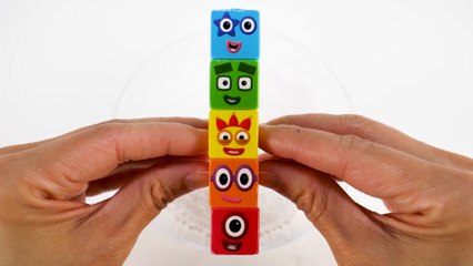 Looking for Numberblocks 1 to 5 in Surprised Eggs, Foam Balls, Kinetic Sand, and Paper