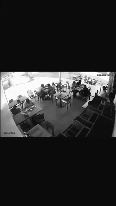 This is what happened in a #restaurant after a #woman lost control of her #car.