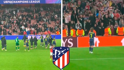 Jugadores del Atlético de Madrid se disculpan con su afición tras ser goleados por el Arsenal