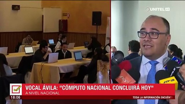 Cómputo oficial: siete departamentos concluyeron conteo de actas, solo restan La Paz y Cochabamba