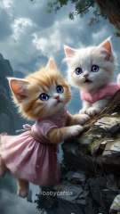 A poor kitten risks everything to save his sister💔#shorts