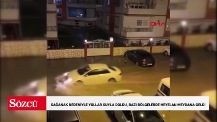 Hatay'da sağanak nedeniyle yollar suyla doldu, bazı bölgelerde heyelan meydana geldi