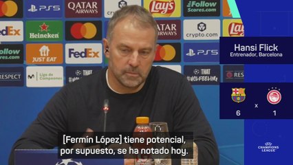 Flick, tras el hat-trick de Fermín: "Es importante tenerle en el equipo"