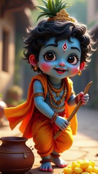 Gopal aur Makhan Chori | बाल कृष्ण की माखन चोर लीला | Krishna Leela Explained | Hare Krishna Bhakti Vibes