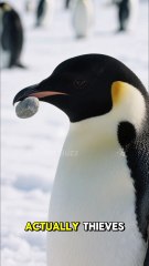 Penguins stealing pebbles for love