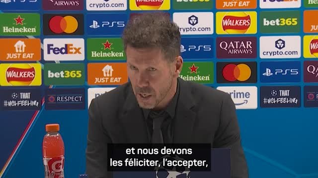 Atlético - Simeone après la défaite contre Arsenal : Ils sont meilleurs, en ce moment