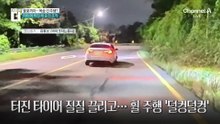 “휠에 스파크 튀어”…바퀴 터진 채 신호위반