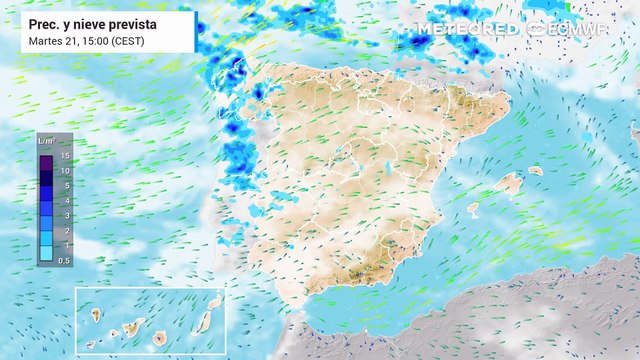 La borrasca Benjamin dejará lluvias y rachas de viento intensas