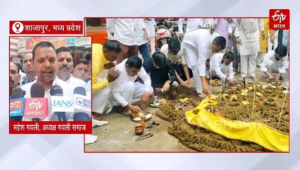 शाजापुर में गवली समाज की परंपरा, गोबर पर लिटा बच्चों को गोवर्धन महाराज की शरण में भेजा