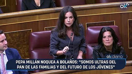 Pepa Millán noquea a Bolaños: "Somos ultras del pan de las familias y del futuro de los jóvenes"