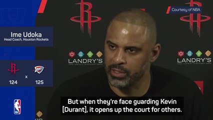 Rockets can't only rely on Durant to close games - Udoka
