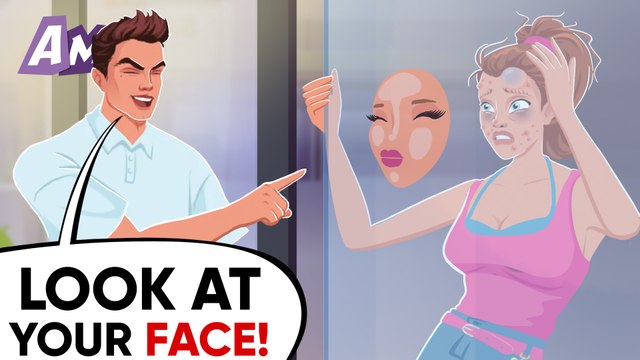 The girl splatted against the glass doors of the mall