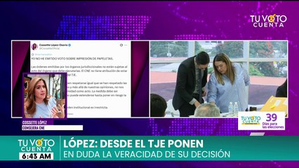Cossette López: "Estamos ante una crisis innecesaria" en el CNE
