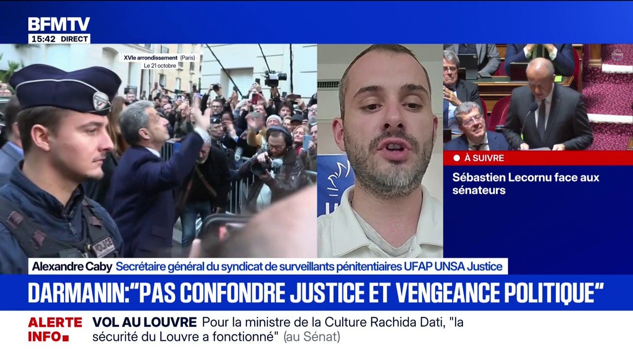 Policiers chargés de la sécurité de Nicolas Sarkozy en prison: "On aura très bien pu le gérer", assure Alexandre Caby, secrétaire général du syndicat de surveillants pénitentiaires UFAP UNSA Justice