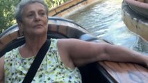 Grandma cannot contain her fear during thrilling water ride                                                                at Isla Mágica
