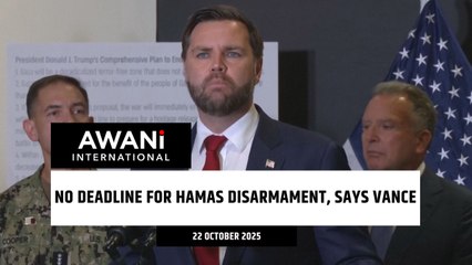 No deadline for Hamas disarmament, says Vance