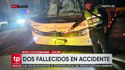 Dos personas mueren luego de que su motocicleta chocara de frente contra un bus