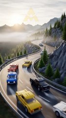 Classic LEGO Cars Racing Through the Mountains 🏁🔥
