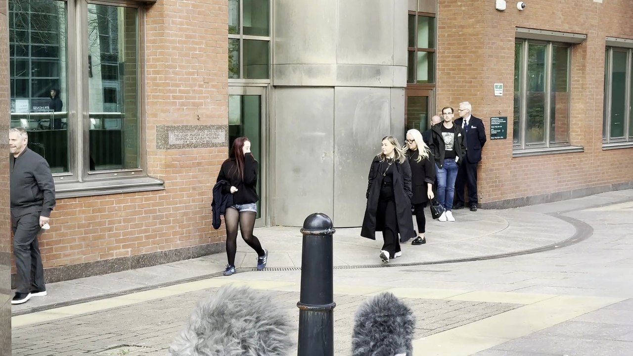 The family of Harvey Willgoose leaving Sheffield Crown Court after his killer was sentenced to 16 years
