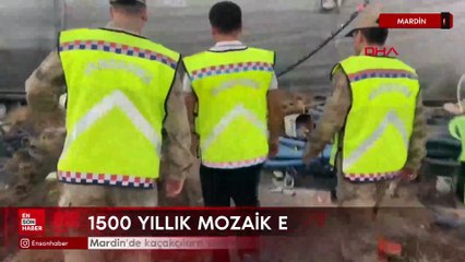 Mardin’de kaçakçılara satılmak istenen 1500 yıllık mozaik ele geçirildi