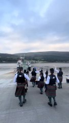 Dumbarton and District Pipeband Marching on the Ferry 🏴💙🏴 #traditional #music #pipeband