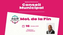 Conseil Municipal du 16/10/2025  - Mot de la Fin - Elie DOMERGUE