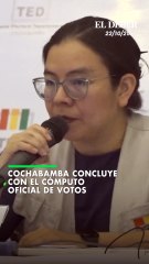 Cochabamba concluye el cómputo oficial de votos