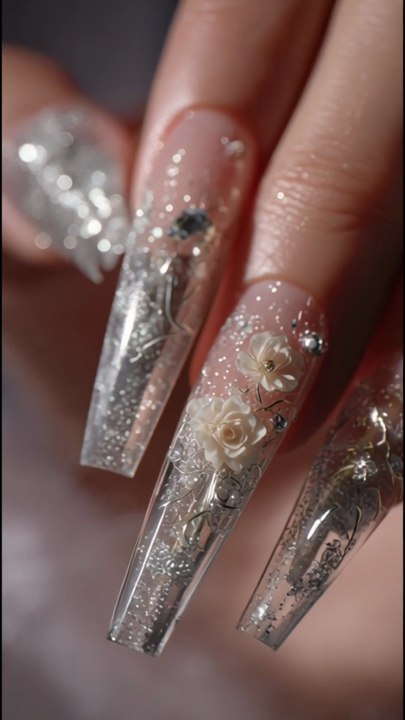 💎 Elegant 3D Nail Designs That Shine Like Diamonds
