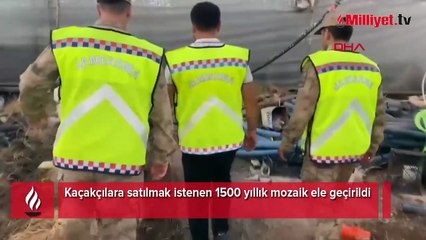 Kaçakçılara satılmak istenen 1500 yıllık mozaik ele geçirildi