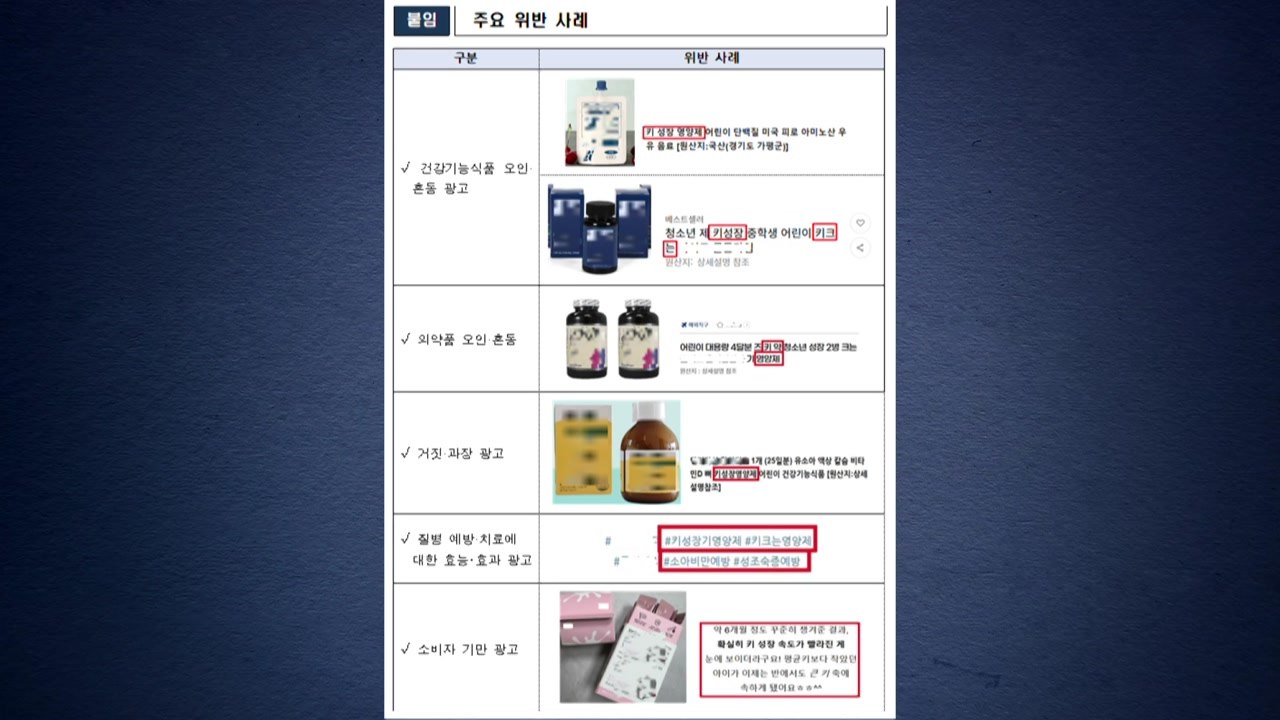 식약처, '어린이 키 성장' 부당광고 다수 적발 / YTN