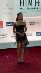 إطلالة جاسيكا حسام الدين من العرض الخاص لفيلم -السادة الأفاضل- من مهرجان الجونة السينمائي-