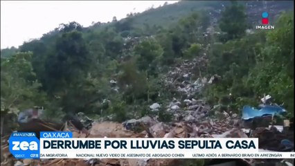 Derrumbe por lluvias en Oaxaca sepulta una vivienda