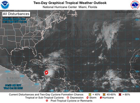 Tormenta Melissa: Instituto de Meteorología extiende aviso de vigilancia por lluvias significativas